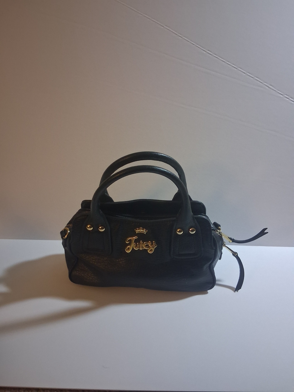 Juicy Couture Black Satchel with Gold Logo Hardware